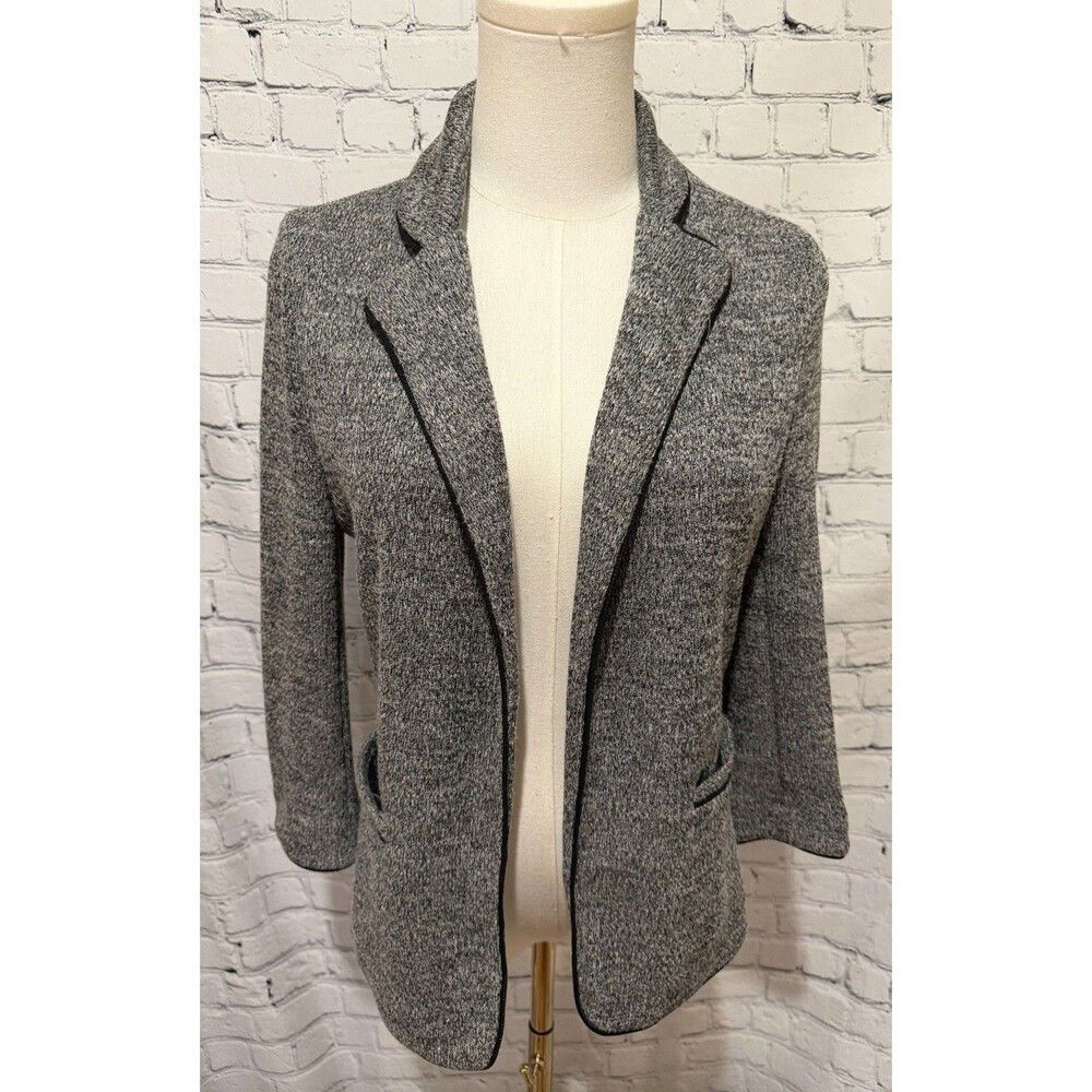 Skies Are Blue Blazer Women's Textured Knit Career Office Open Small
